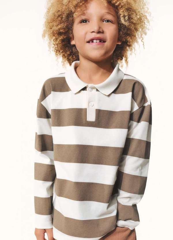 Imagem principal Camisa Polo Infantil Menino Listrada Marrom Hering Hering
