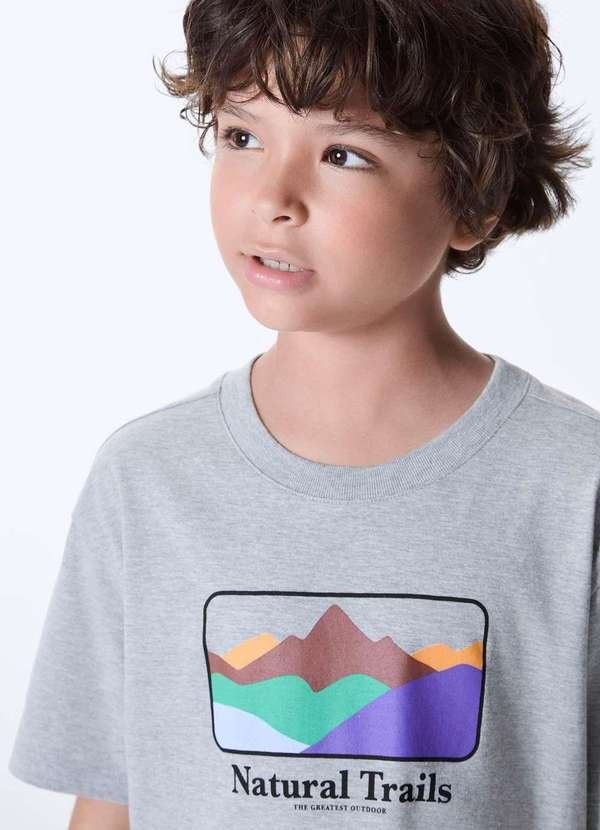 Imagem principal Camiseta Infantil Menino Oversized Estampada Cinza Hering Hering