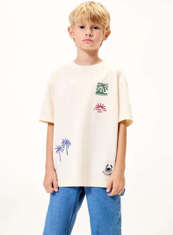 Imagem principal Camiseta Infantil Menino Oversized Super Cotton Branco Hering Hering