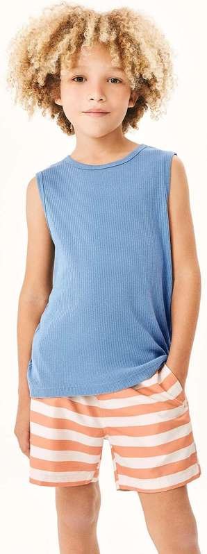 Imagem principal Regata Infantil Menino Basica Canelada Azul Hering Hering