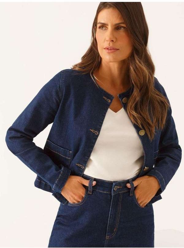 Casaqueto Jeans Azul Escuro Vionara