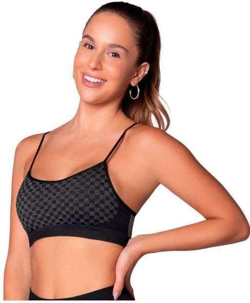 Imagem principal Top Selene sem Costura com Bojo Removível Feminino Preto SELENE