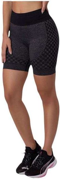 Imagem principal Short Selene sem Costura Quadriculado Feminino Preto SELENE