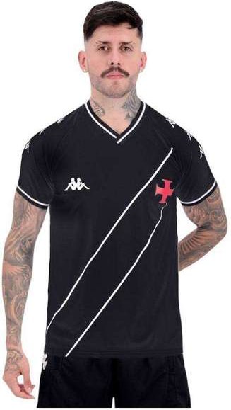 Imagem principal Camisa Kappa Vasco Supporter Tradition Masculina Preto Kappa