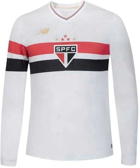 Imagem principal Camisa New Balance São Paulo I Manga Longa 2025/26 Unissex Branco New Balance