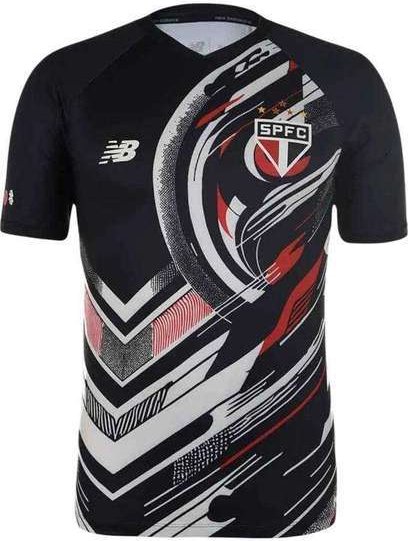 Imagem principal Camisa New Balance São Paulo Pré Jogo 2025/26 Masculina Preto New Balance