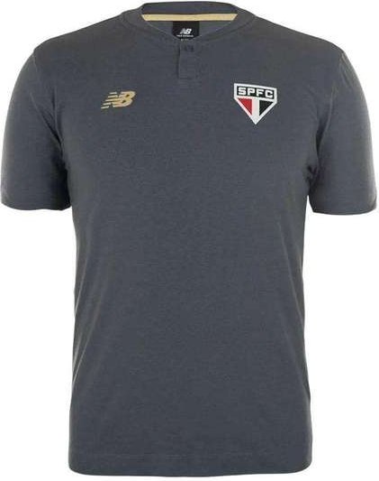 Camisa Polo New Balance São Paulo Viagem 2025/26 Masculina Cinza