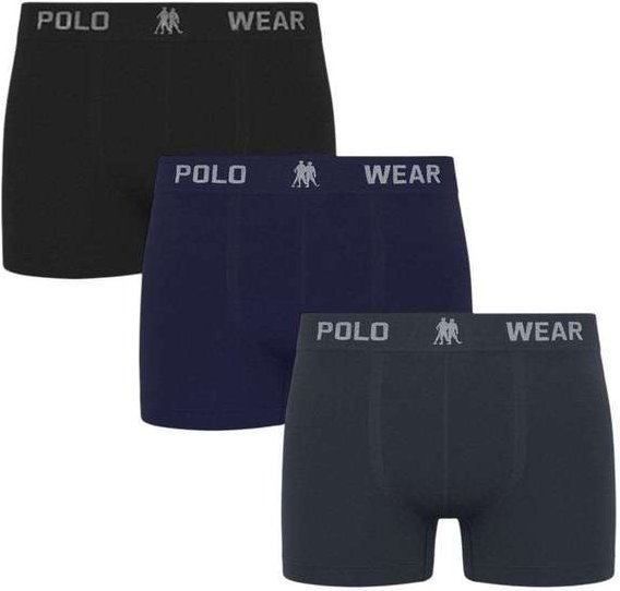 Imagem principal Kit 3 Cuecas Boxer Polo Wear Masculina Azul Polo Wear