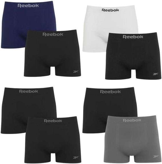 Kit 8 Cuecas Boxer Reebok sem Costura Masculina Preto
