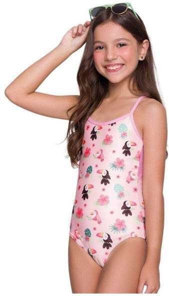 Imagem principal Maiô Selene Alcinha Regulável Infantil Rosa SELENE