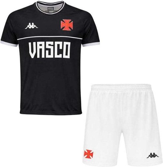 Conjunto Kappa Vasco da Gama Supporter Infantil Preto