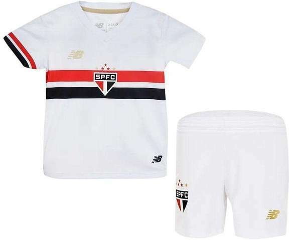 Imagem principal Conjunto New Balance São Paulo I 2025/26 Infantil Branco New Balance