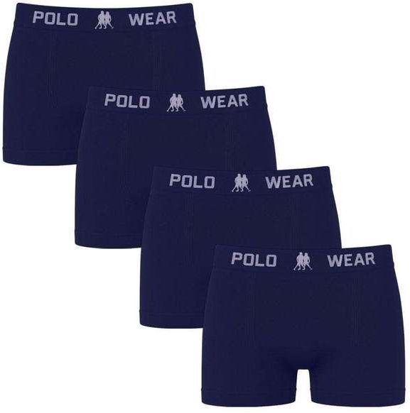 Kit 4 Cuecas Boxer Polo Wear Basic Infantil Azul