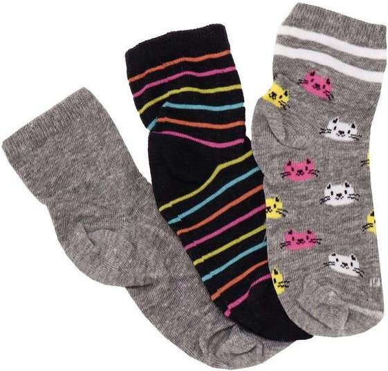 Kit com 03 pares de Meias Infantil Trifil - 5028 - Preto/Cinza