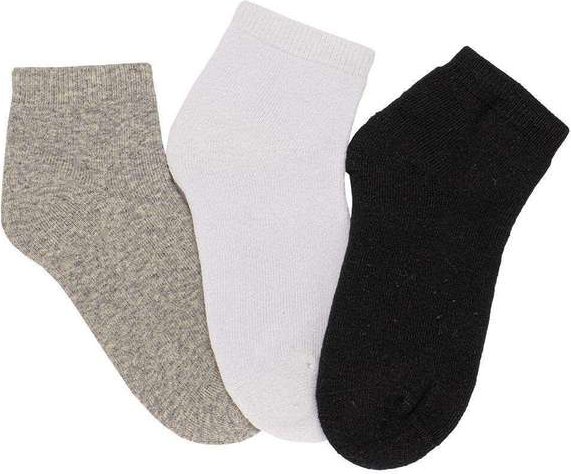Kit com 3 pares de Meias Cano Curto Infantil Hoahi 23132 - Branco/Preto