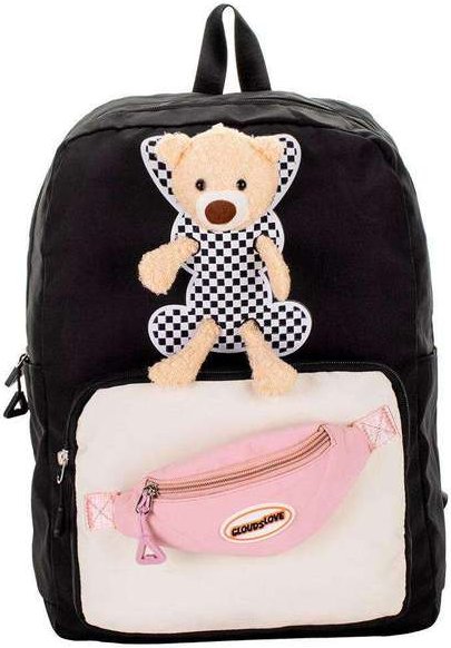 Mochila Feminina Arara Dourada - Ry6679 - Preto