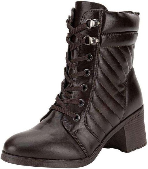 Bota Feminina Coturno Mooncity 73202 Café
