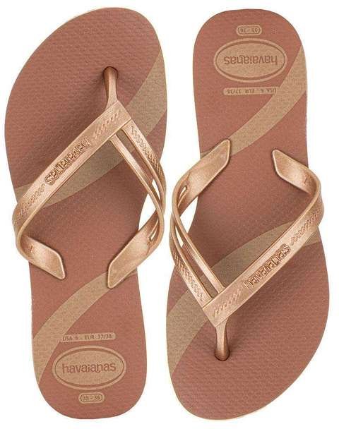 Chinelo Feminino Elegance Print Havaianas 4148804 - Ouro