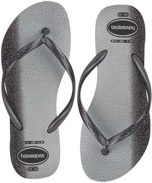 Chinelo Feminino Slim Gloss Havaianas 4145617 Preto/Cinza