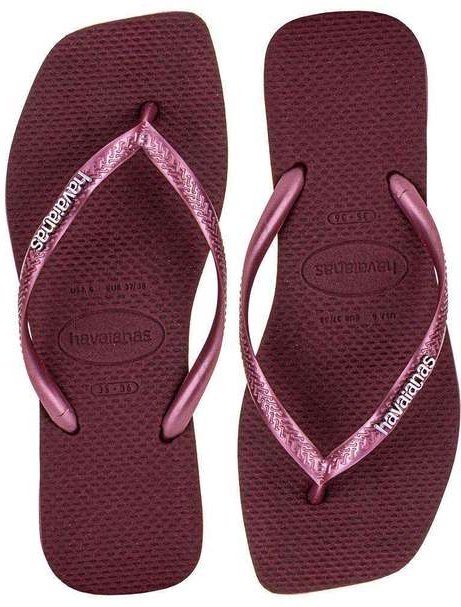 Chinelo Feminino Slim Square Logo Metallic Havaianas - 4148257 Vinho