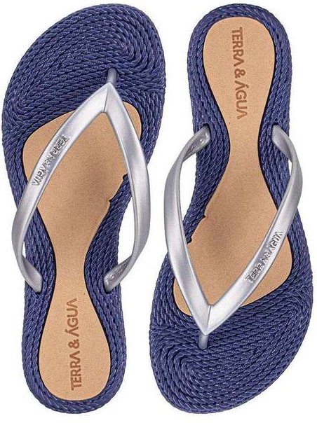 Chinelo Feminino Terra & Água 260902cx Cinza/Azul