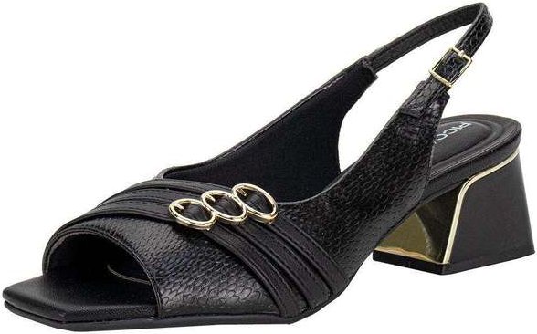 Peep Toe Feminina Salto Grosso Piccadilly 543093 - Preto