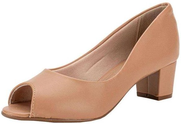 Peep Toe Feminino Salto Baixo Beira Rio - 4777300 - Salmão