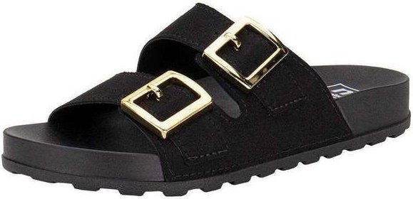 Sandália Feminina Conforto Moleca 5436401 - Preto/Camurça