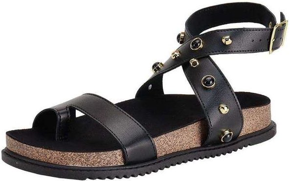 Sandália Feminina Flat Beira Rio 8524114 Preto