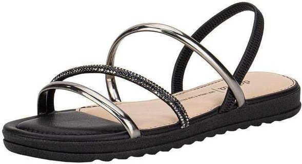 Imagem principal Sandália Feminina Flat Dakota Y8752 - Preto/Prata Dakota