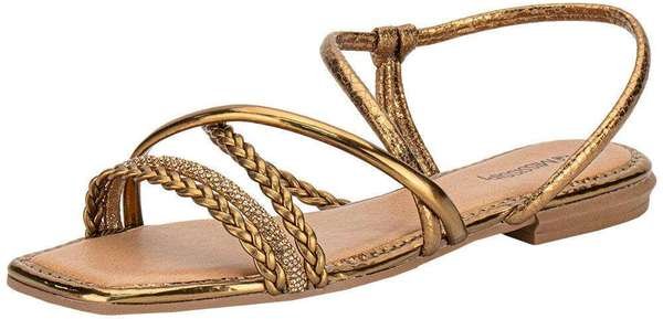 Sandália Feminina Flat Mississipi J0661 Bronze
