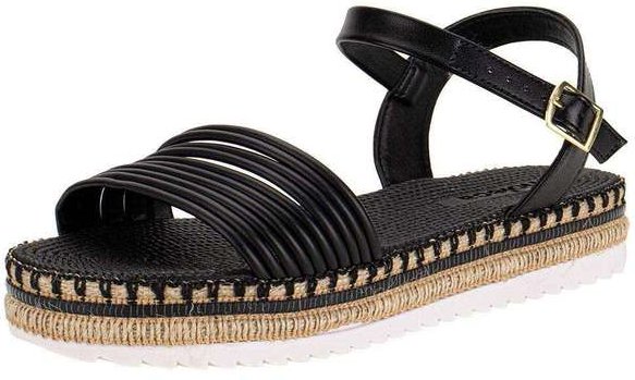 Sandália Feminina Flat Moleca 5447523 Preto