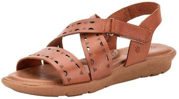 Sandália Feminina Flat New Face 39518 - Caramelo