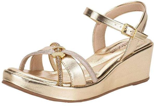 Sandália Feminina Anabela Comfortflex 2553406 Ouro