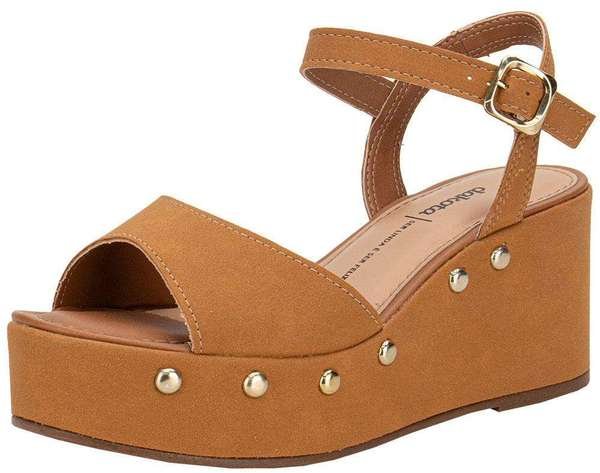 Sandália Feminina Anabela Dakota Y9542 - Caramelo