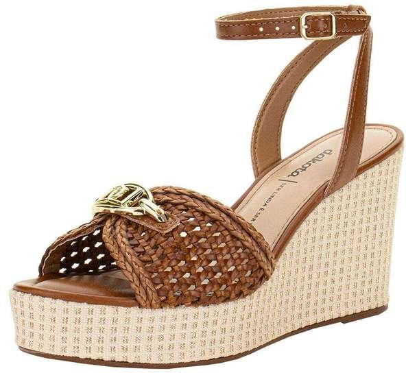 Sandália Feminina Anabela Dakota Y9871 - Caramelo