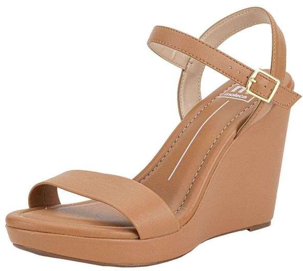 Imagem principal Sandália Feminina Anabela Moleca 54111502 Camel MOLECA