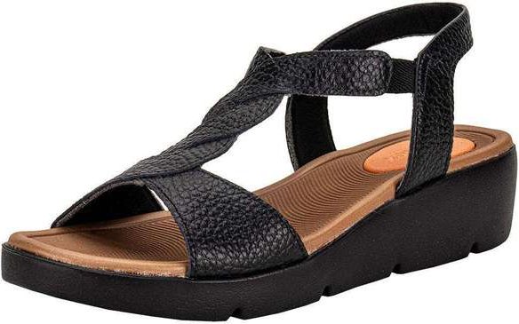Sandália Feminina Anabela Usaflex Al43013 Preto