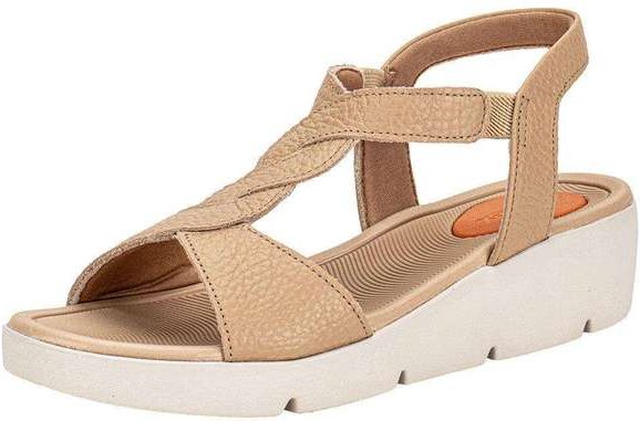 Sandália Feminina Anabela Usaflex Al43013 Bege