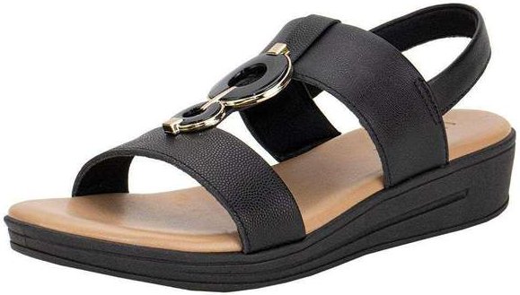 Sandália Feminina Anabela Usaflex Mm0705 - Preto