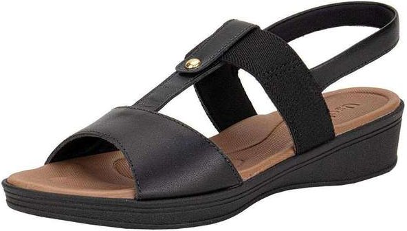Sandália Feminina Anabela Usaflex Ud04008 Preto