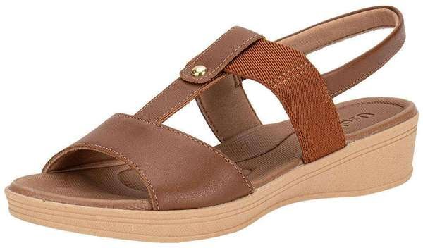Sandália Feminina Anabela Usaflex Ud04008 Canela