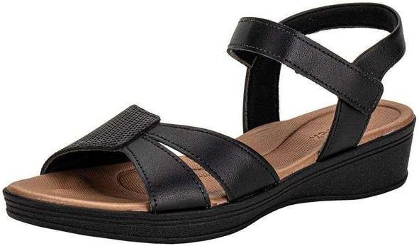 Sandália Feminina Anabela Usaflex Ud04011 Preto