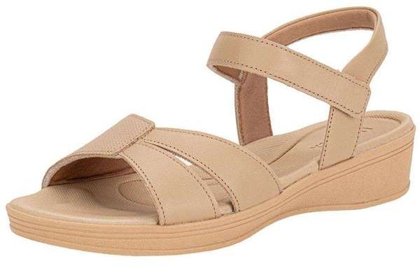 Sandália Feminina Anabela Usaflex Ud04011 Bege