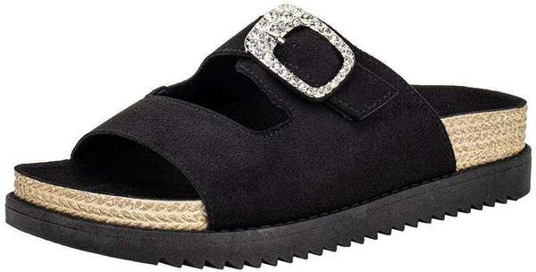 Imagem principal Sandália Feminina Conforto Moleca 5500217 Preto/Camurça MOLECA