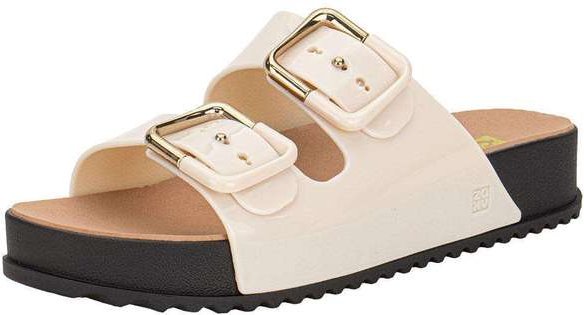 Sandália Feminina Conforto Partner Soft Zaxy 19333 - Bege/Preto