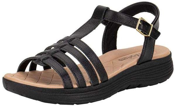 Sandália Feminina Flat Comfortflex 2543402 - Preto