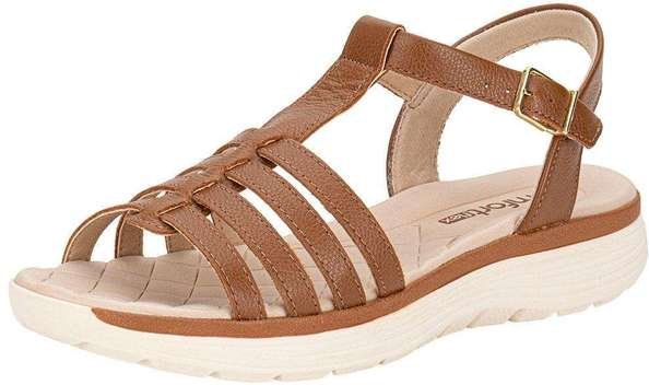 Sandália Feminina Flat Comfortflex 2543402 - Caramelo