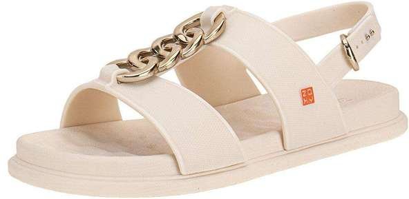 Imagem principal Sandália Feminina Flat Glam Zaxy 19222 Marfim Zaxy