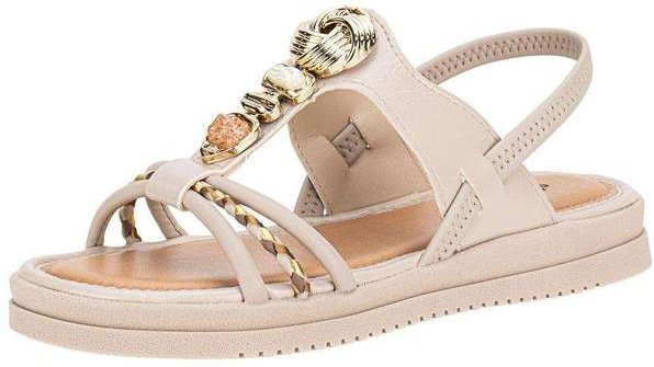 Sandália Feminina Flat Mississipi J0221 Bege